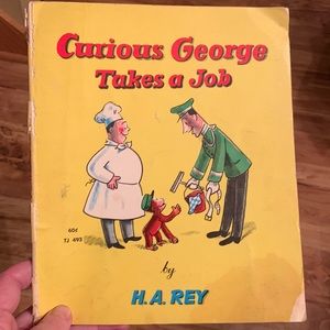 Curious George Takes a Job Vintage picture book H.A. Rey 1969 edition scholastic